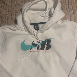 Nike SB White and Teal Hoodie
